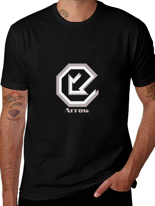 Arrow Graphic Tee - Modern & Stylish Mens Black T-Shirt