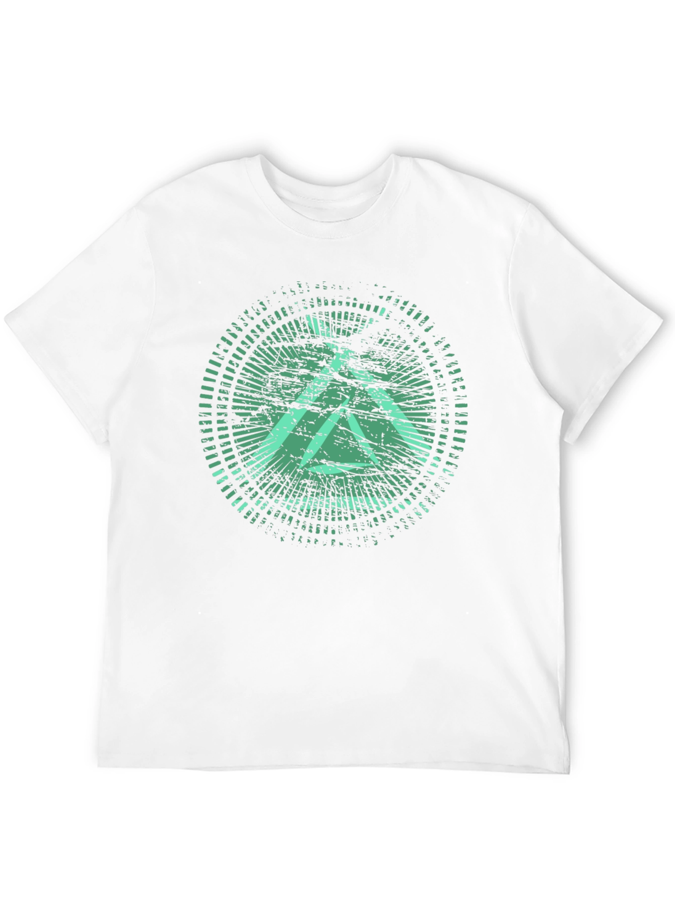 Green Graphic Print Black Crew Neck T-Shirt