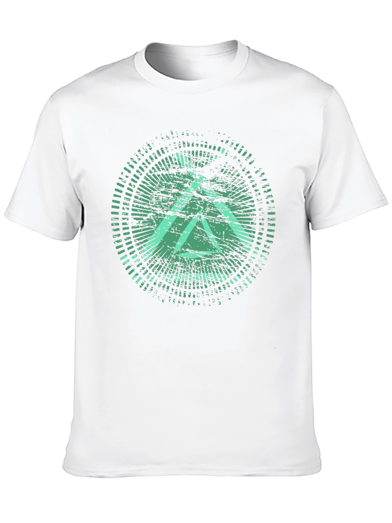 Green Graphic Print Black Crew Neck T-Shirt
