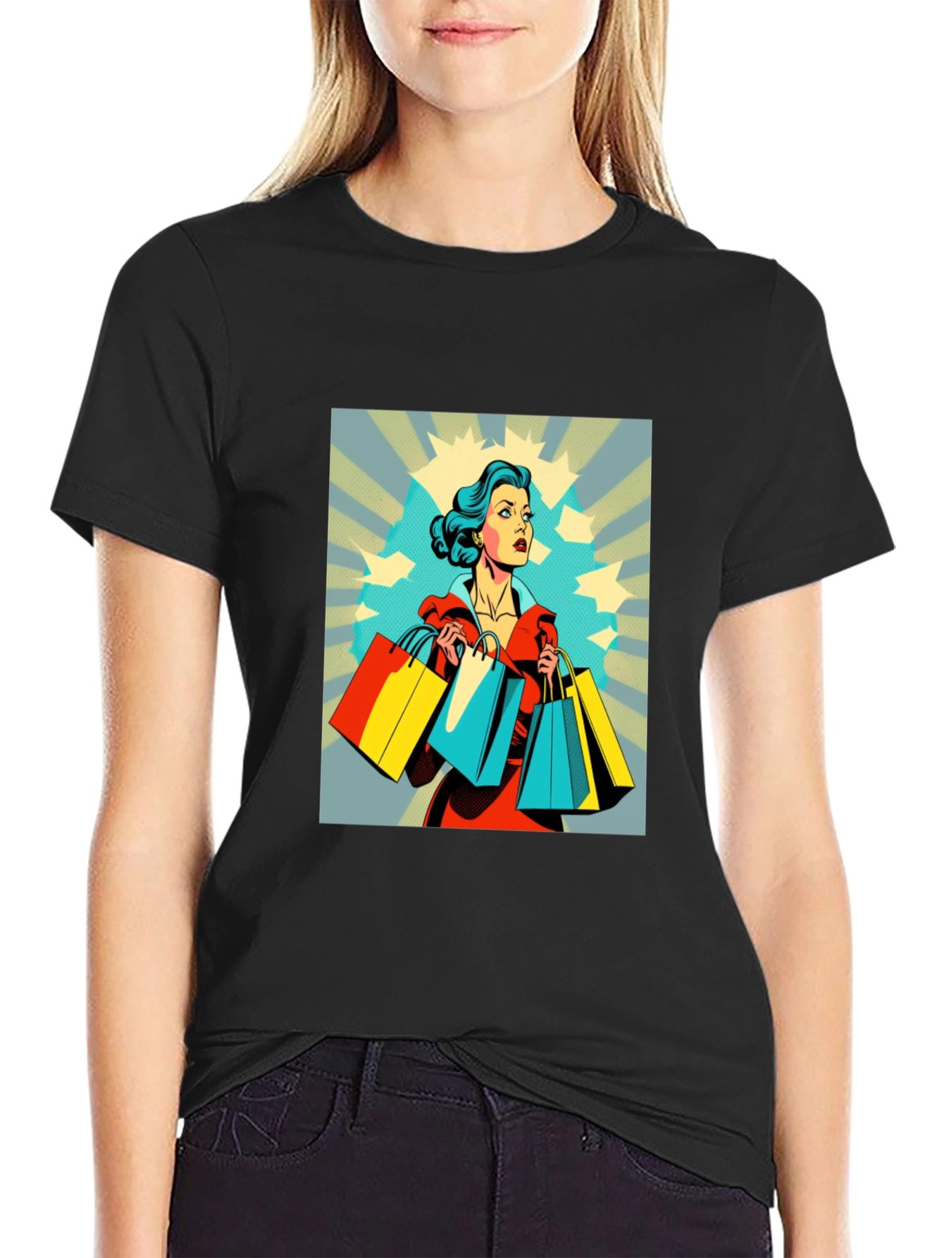 Retro Shopping T-Shirt - Stylish Graphic Tee