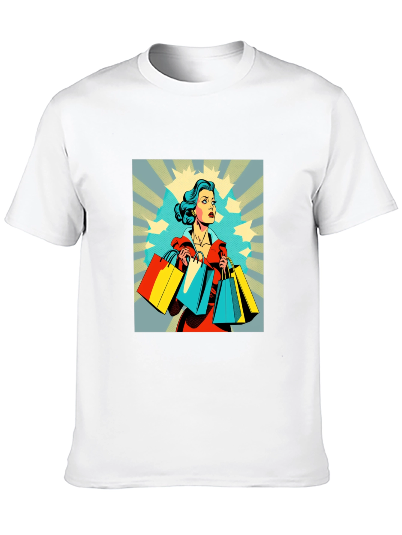 Retro Shopping T-Shirt - Stylish Graphic Tee
