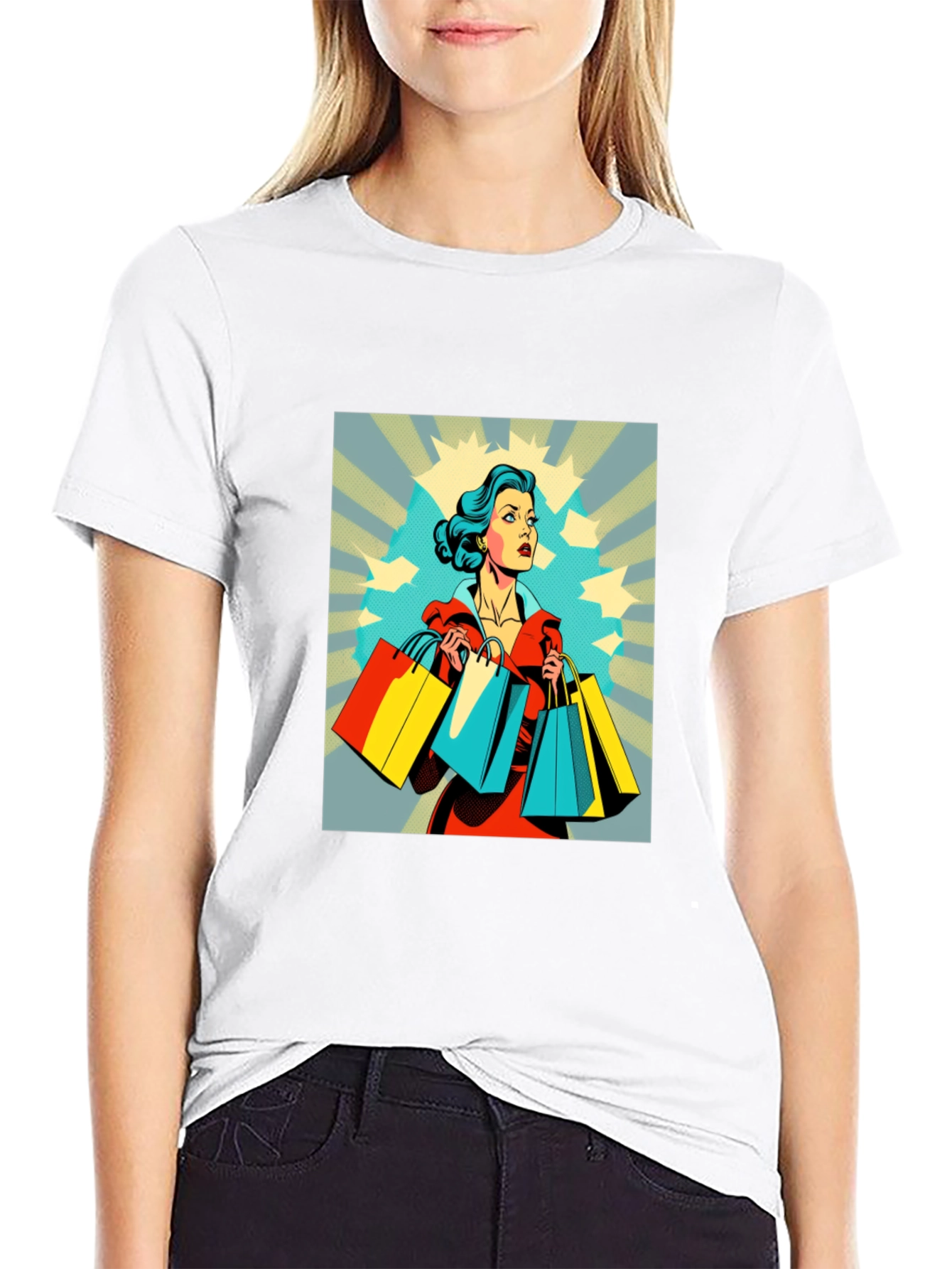 Retro Shopping T-Shirt - Stylish Graphic Tee