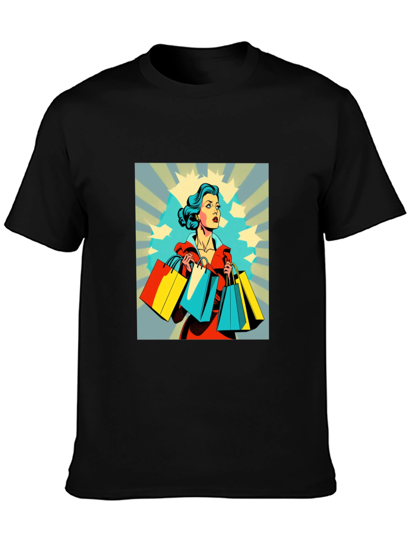 Retro Shopping T-Shirt - Stylish Graphic Tee