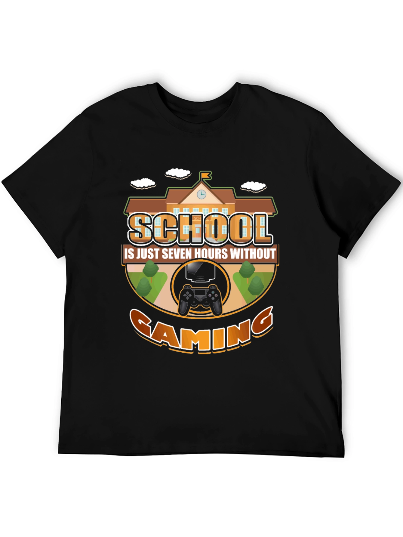 School vs. Gaming T-Shirt - Funny Gamer Tee