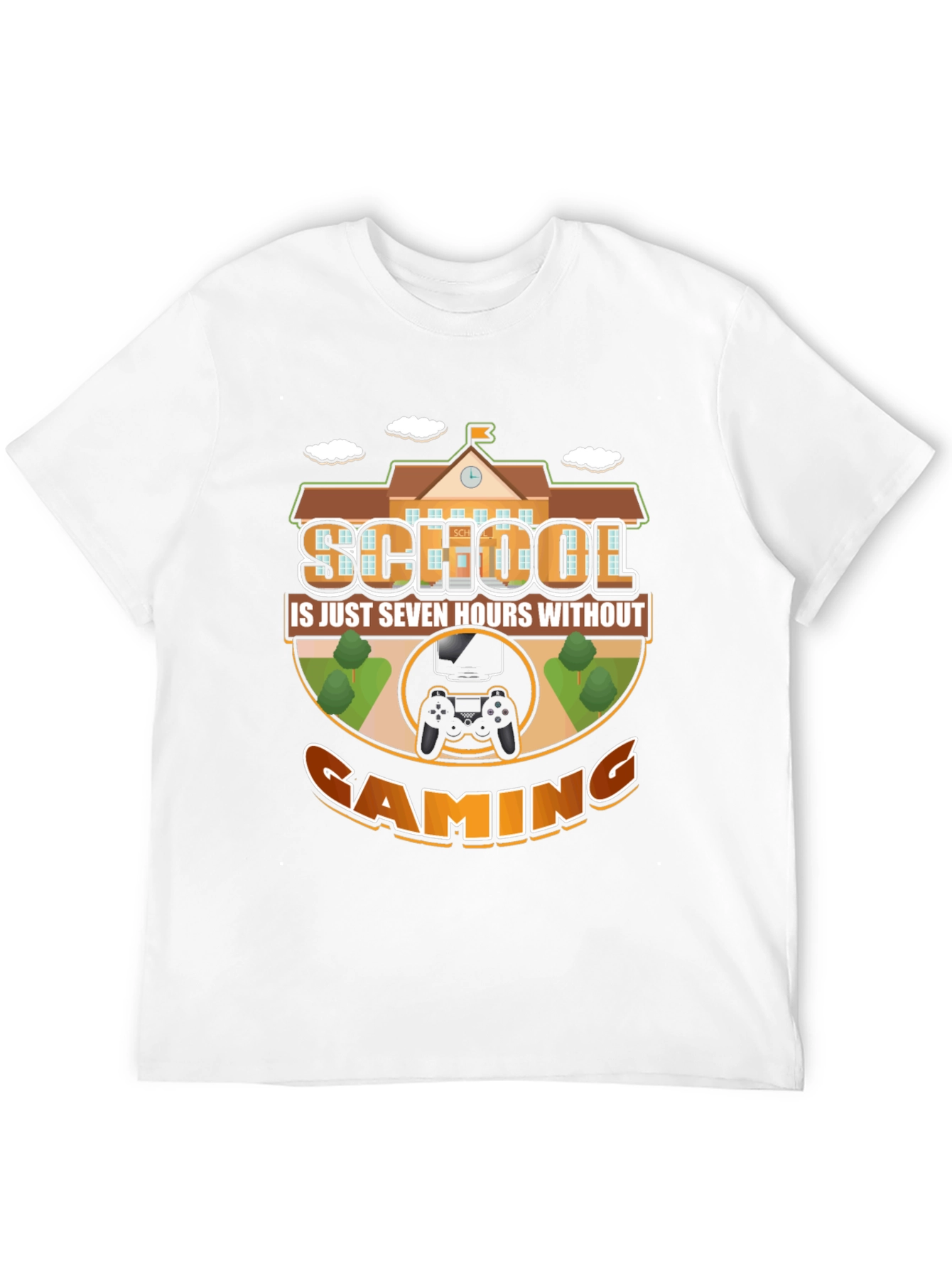 School vs. Gaming T-Shirt - Funny Gamer Tee