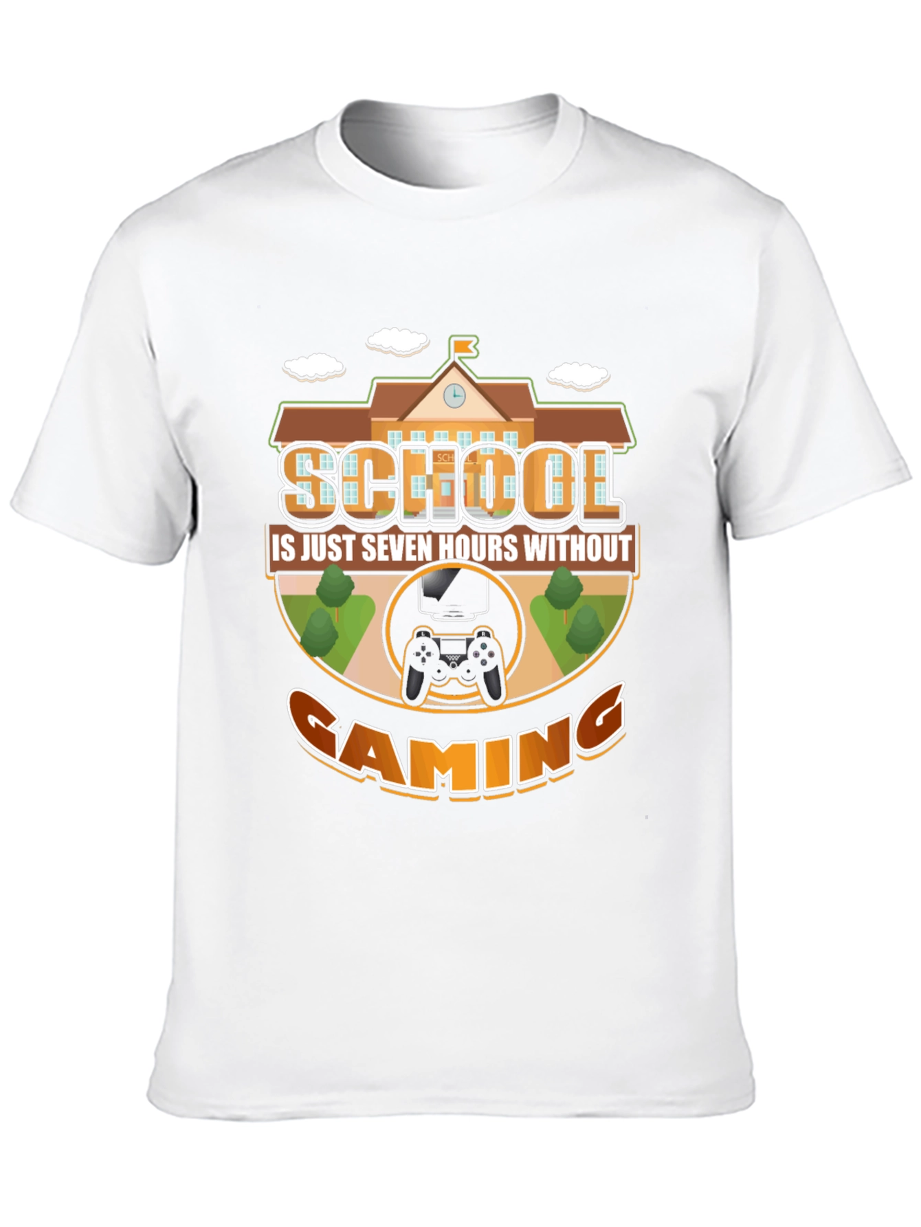 School vs. Gaming T-Shirt - Funny Gamer Tee