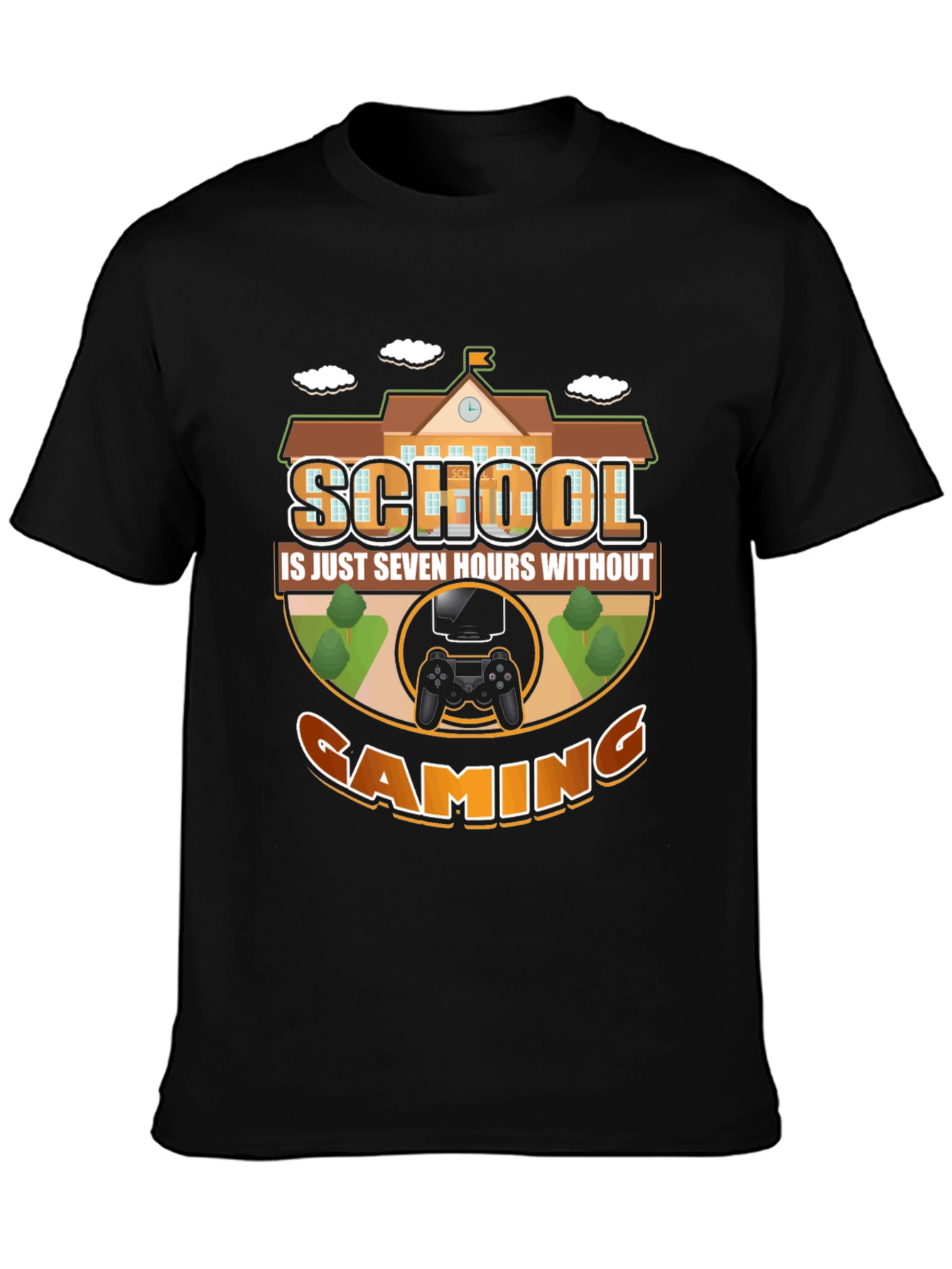 School vs. Gaming T-Shirt - Funny Gamer Tee