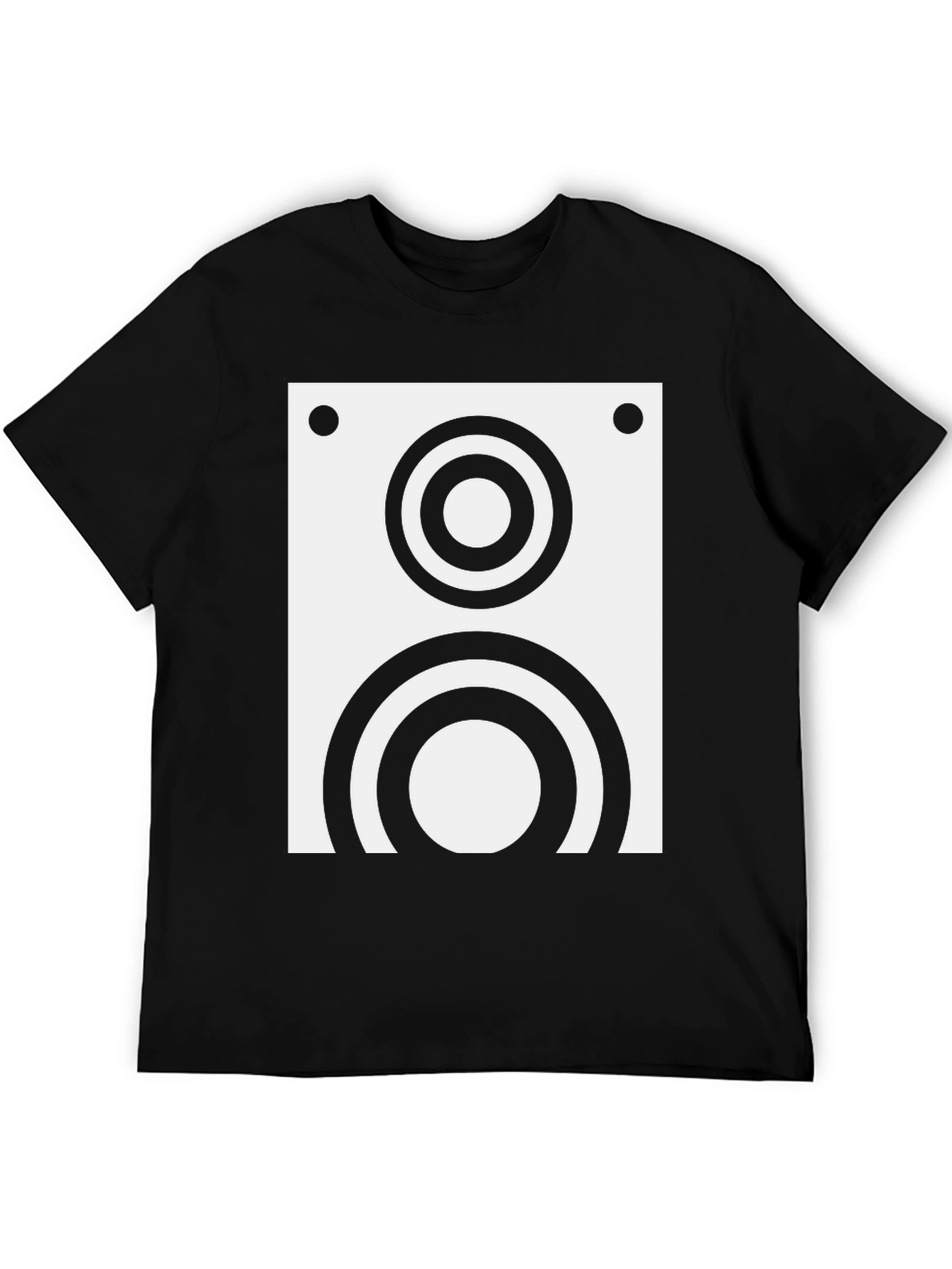 Retro Speaker Graphic Tee - Cool Black T-Shirt