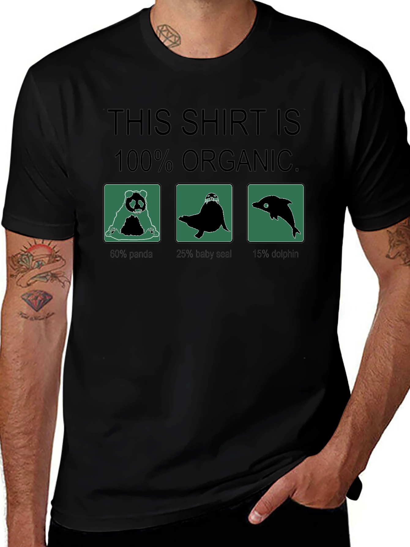 100% Organic Funny Animal T-Shirt