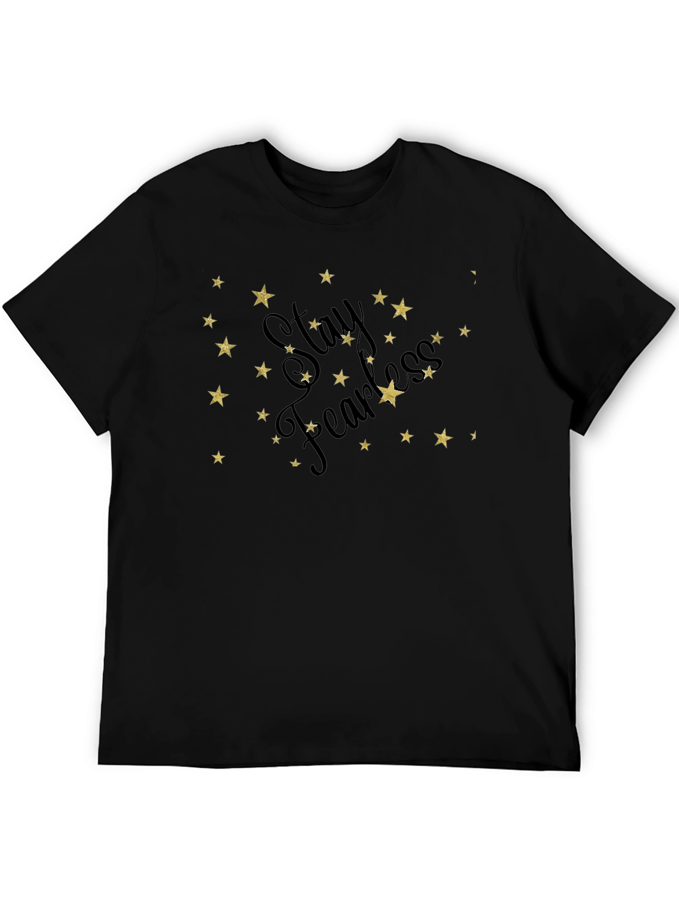 Stay Fearless Graphic Tee - Black Cotton Star Design
