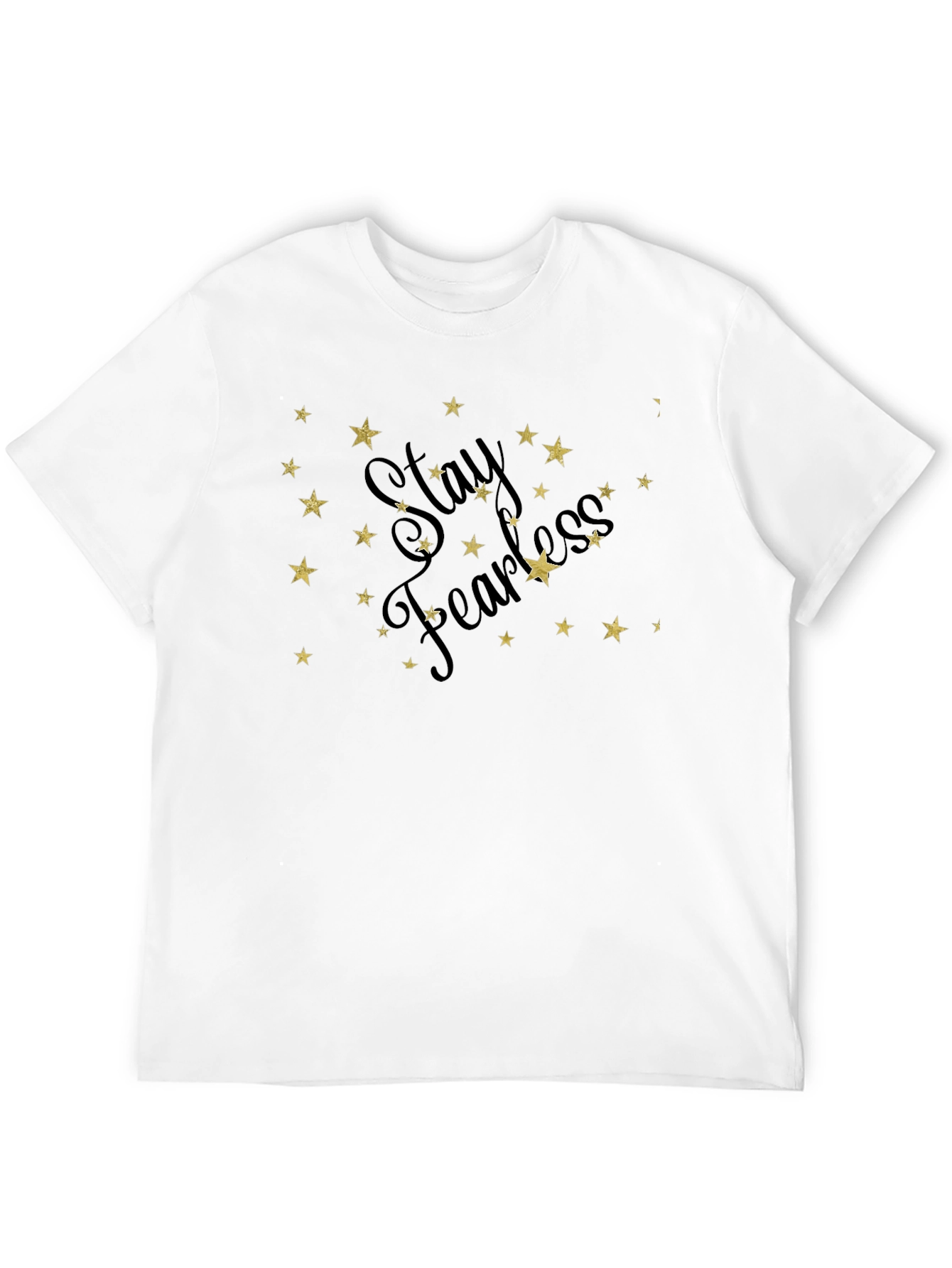 Stay Fearless Graphic Tee - Black Cotton Star Design
