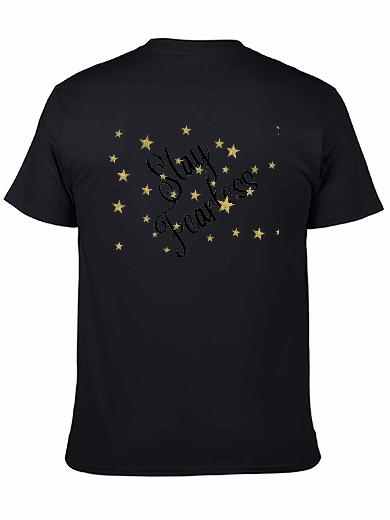 Stay Fearless Graphic Tee - Black Cotton Star Design