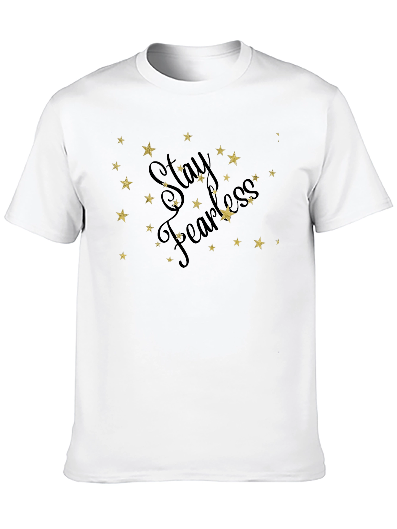 Stay Fearless Graphic Tee - Black Cotton Star Design