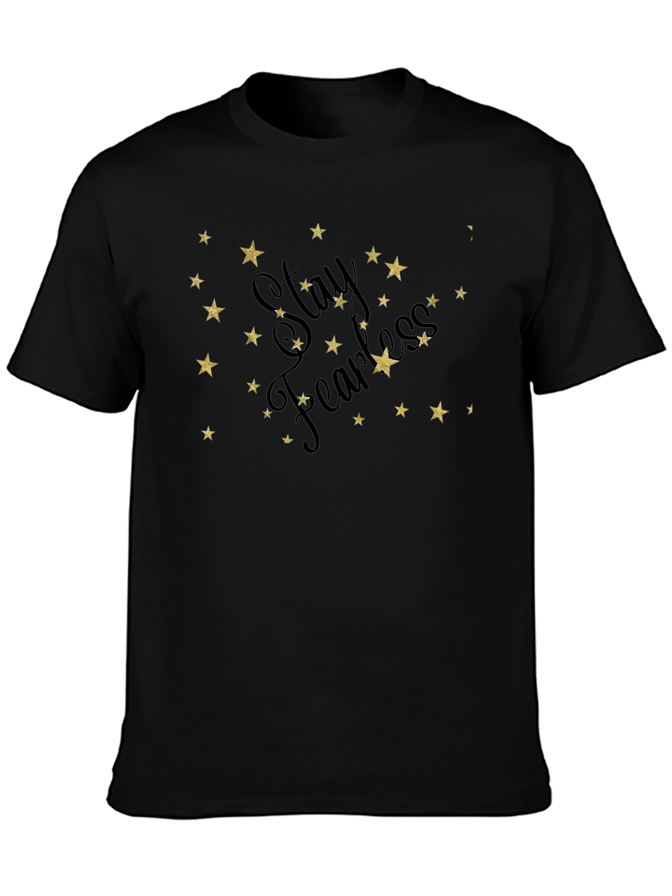 Stay Fearless Graphic Tee - Black Cotton Star Design