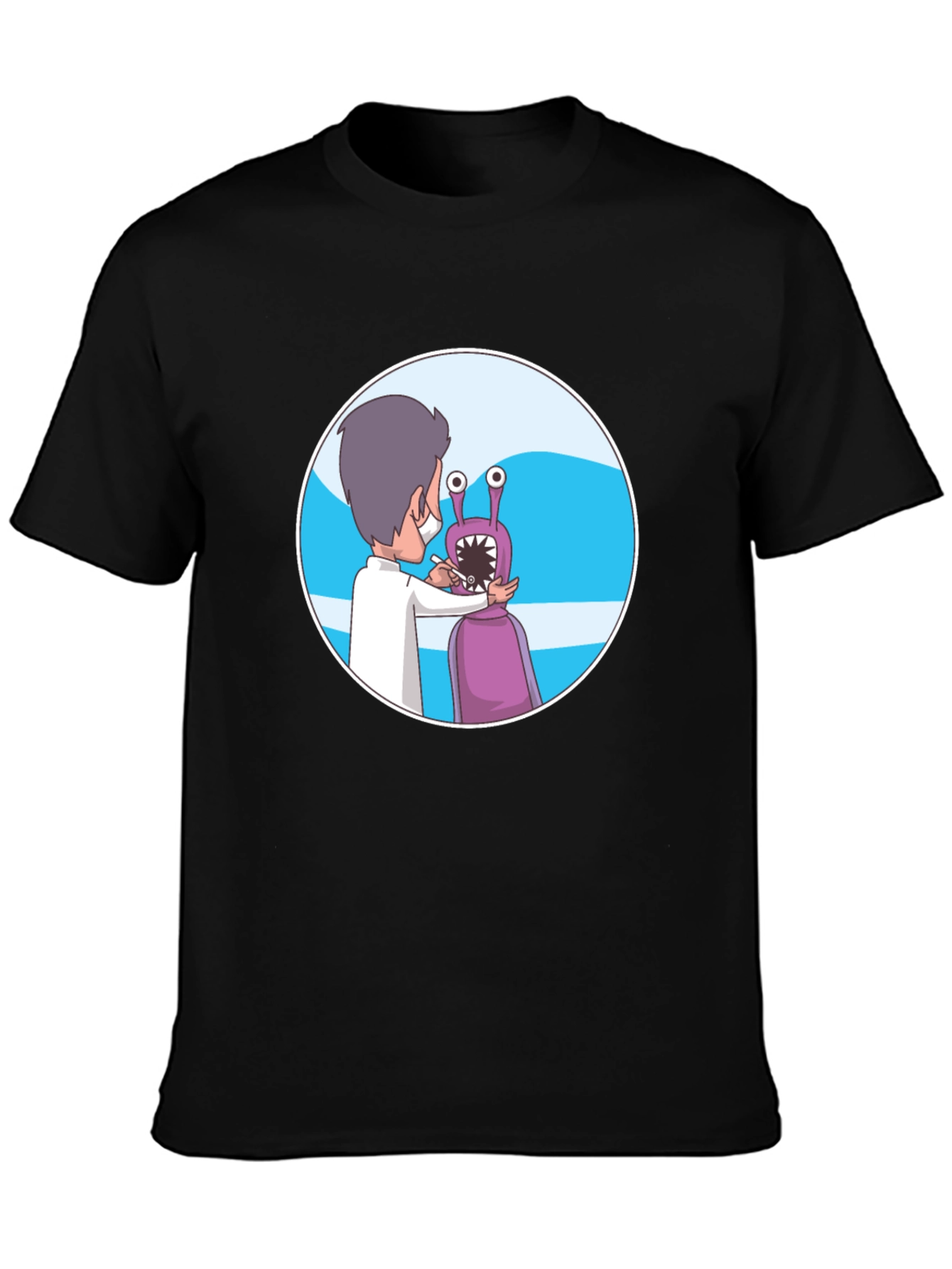 Dentist Alien Cartoon Graphic T-Shirt