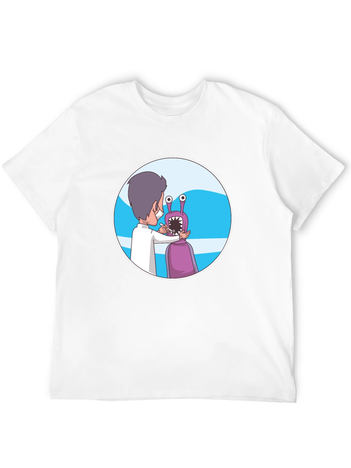 Dentist Alien Cartoon Graphic T-Shirt