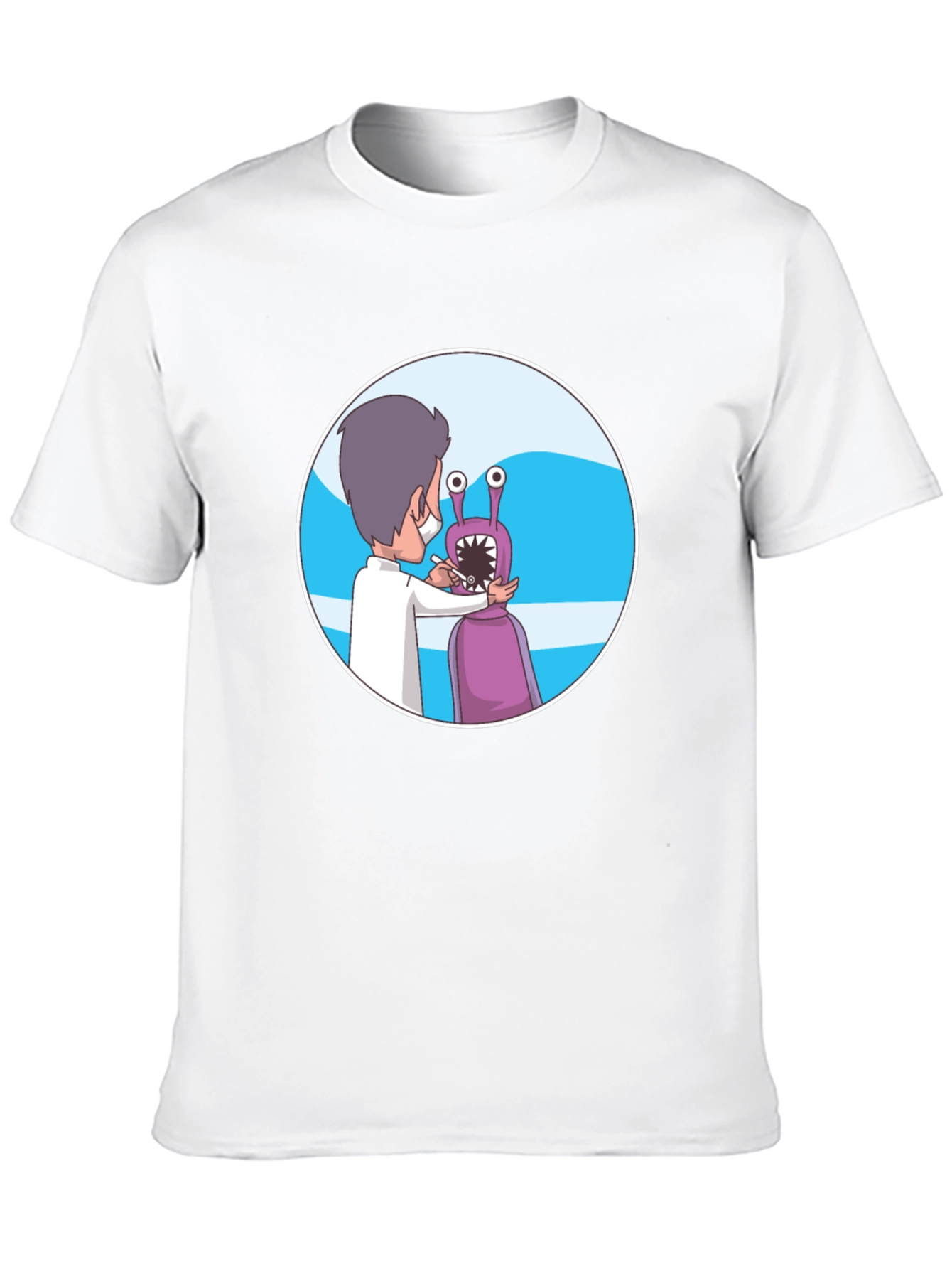 Dentist Alien Cartoon Graphic T-Shirt