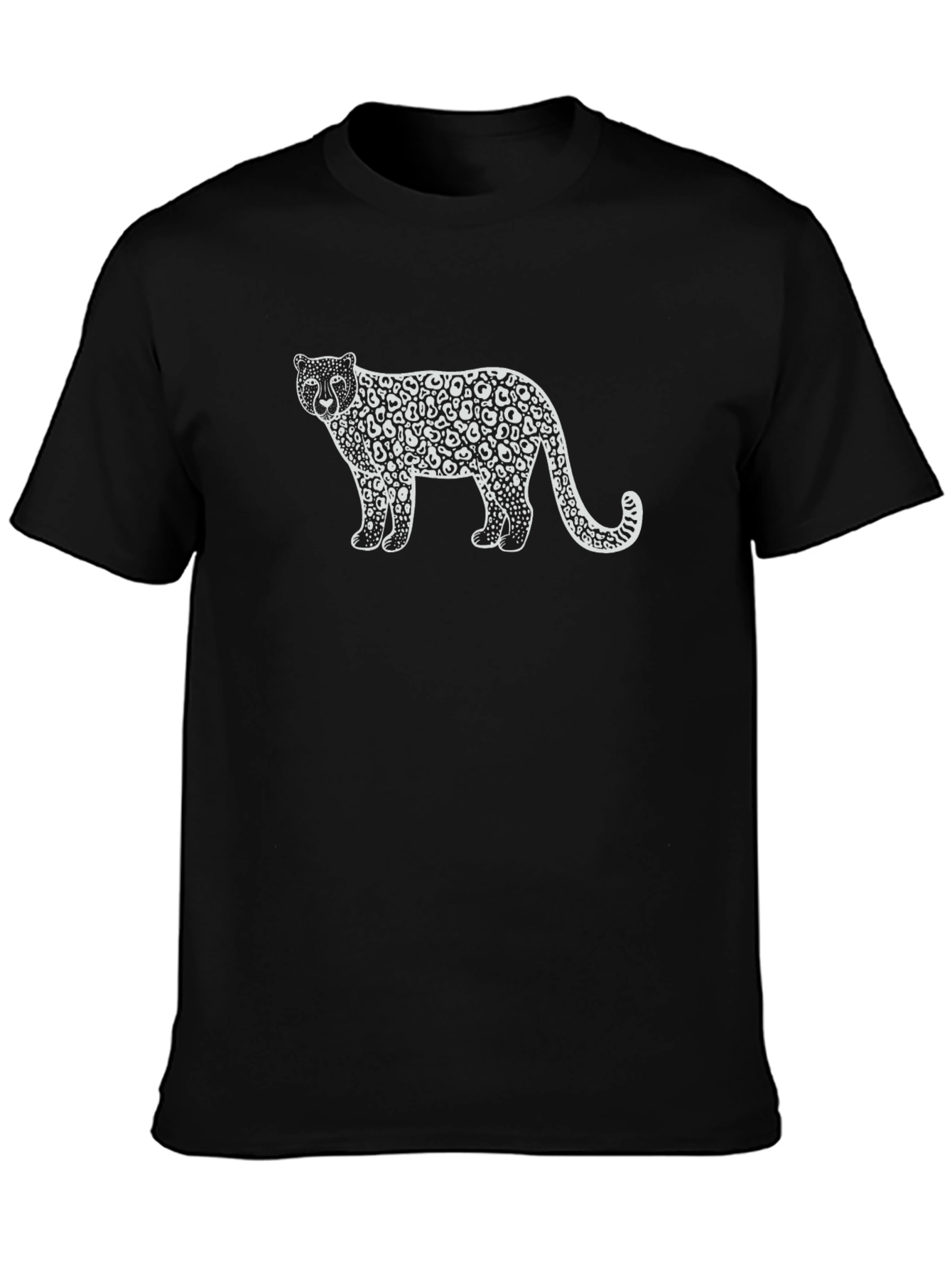 Leopard Print Graphic Tee - Stylish Black T-Shirt