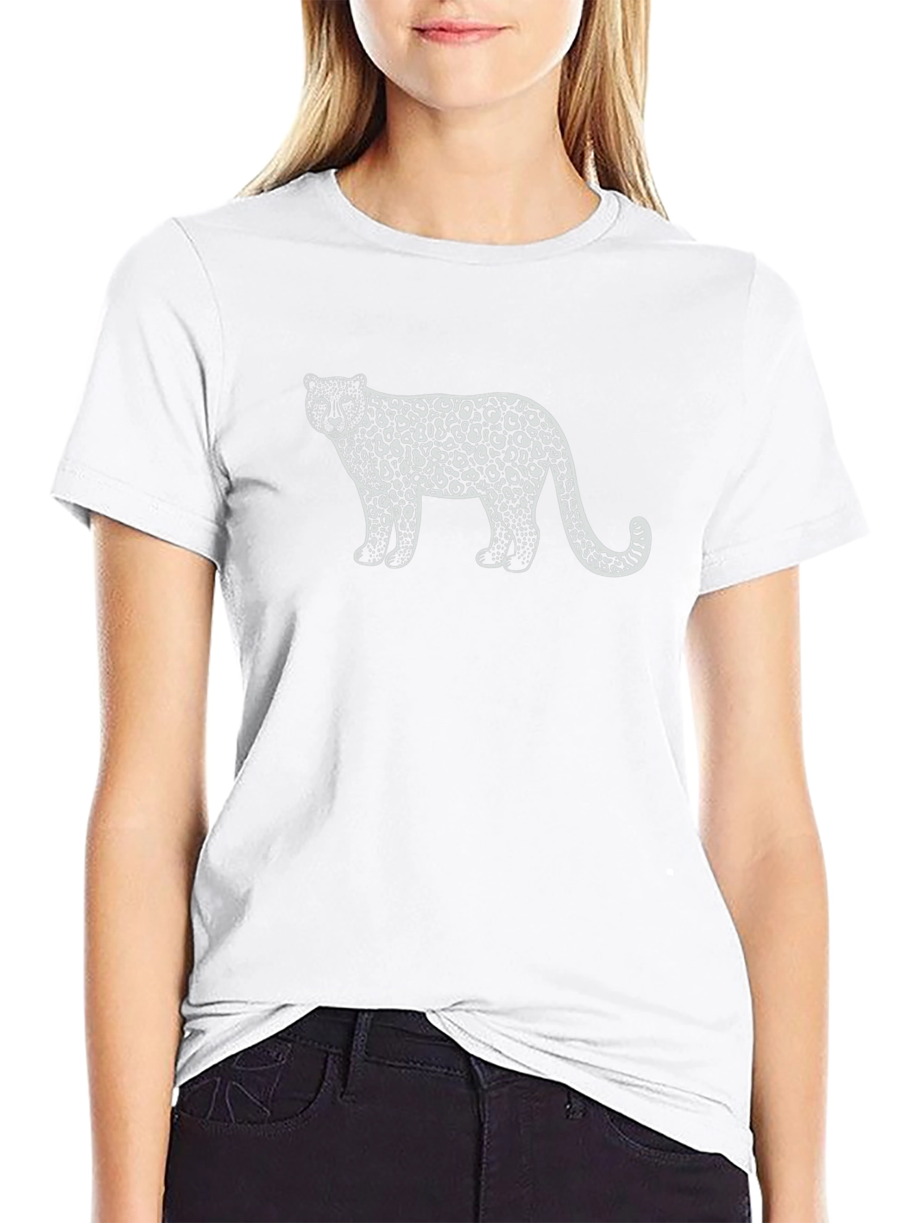 Leopard Print Graphic Tee - Stylish Black T-Shirt
