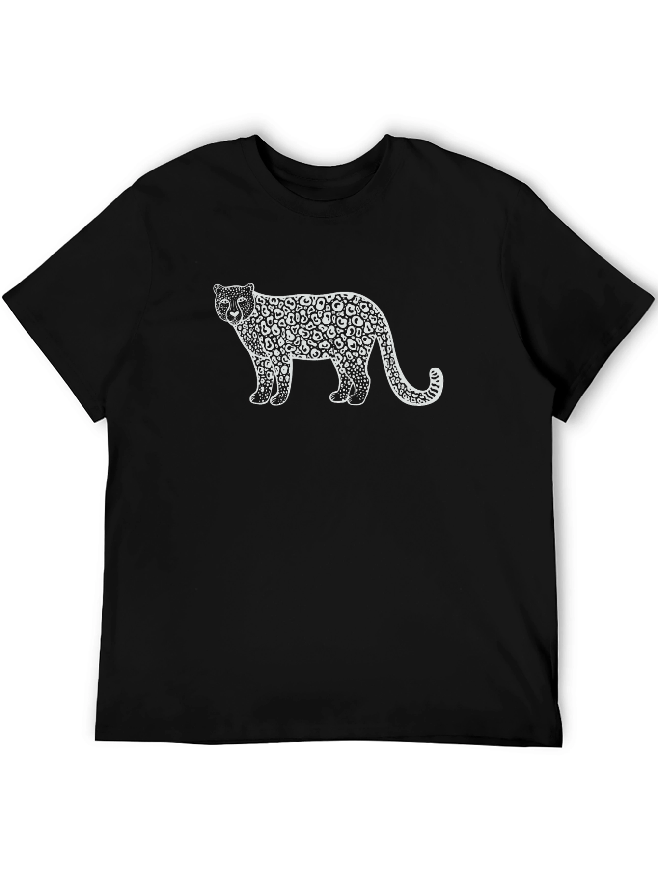 Leopard Print Graphic Tee - Stylish Black T-Shirt