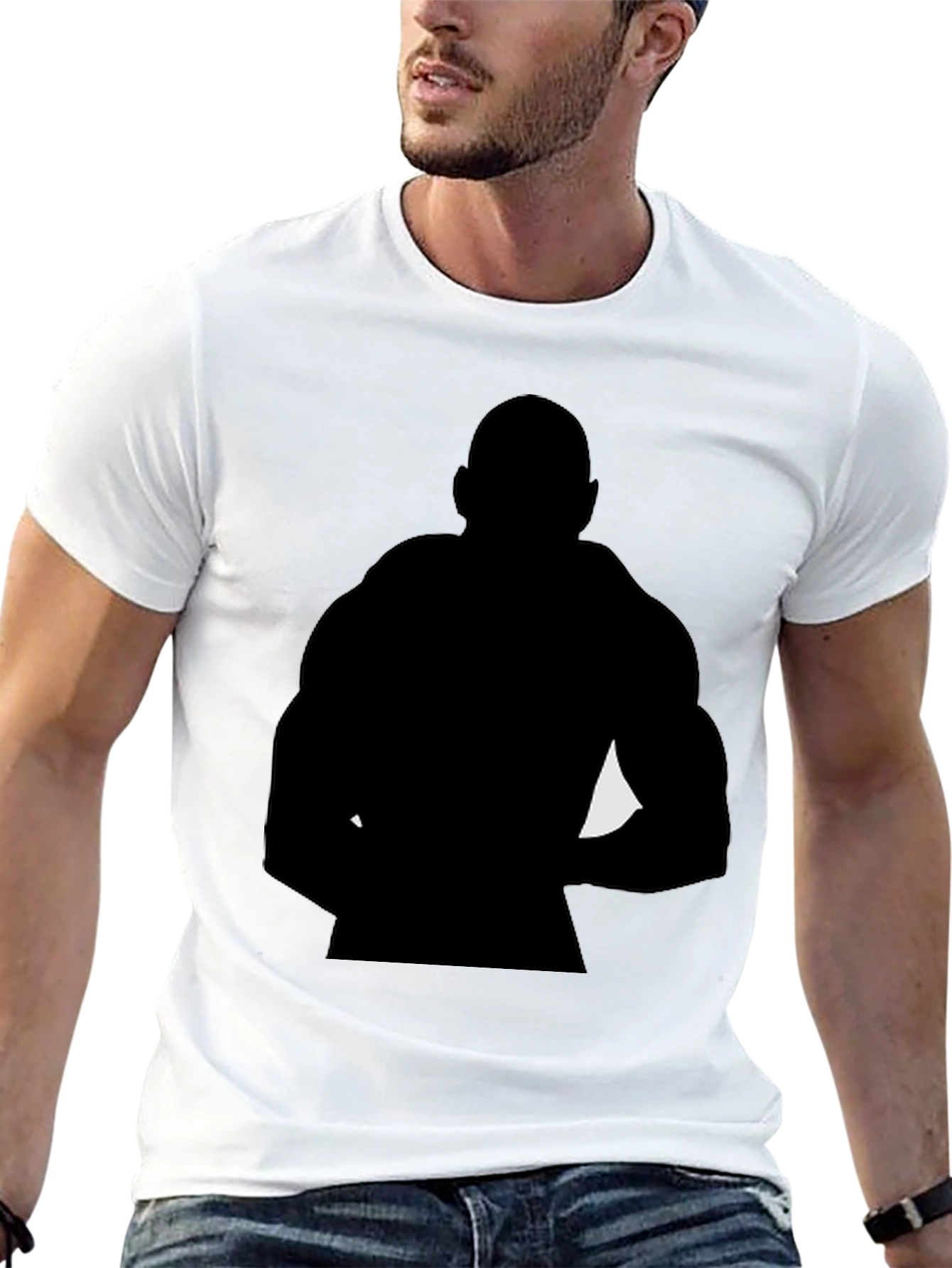 Black Silhouette Bodybuilder Graphic Tee