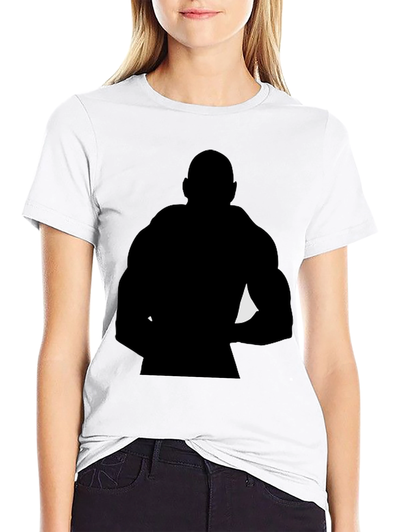 Black Silhouette Bodybuilder Graphic Tee