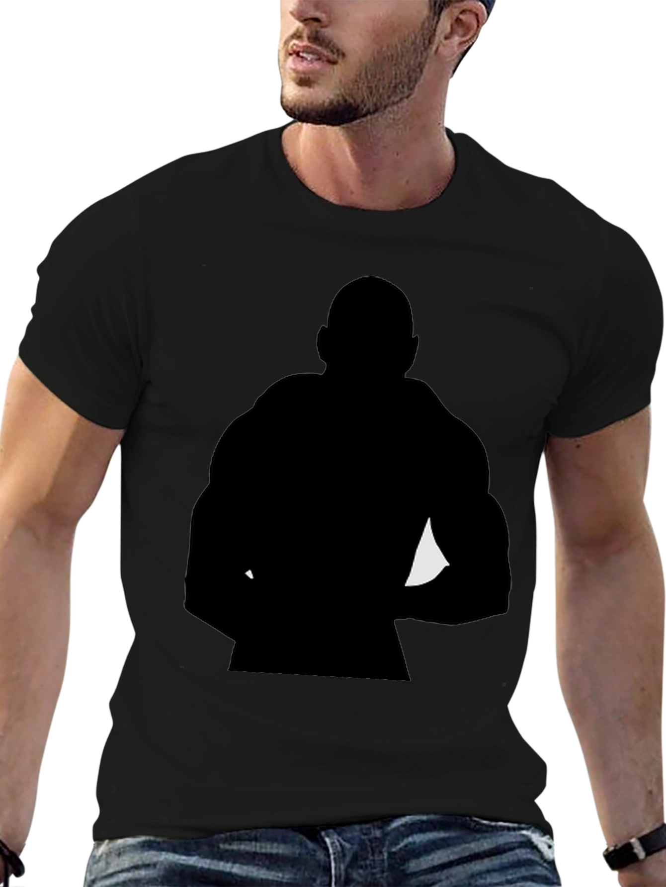 Black Silhouette Bodybuilder Graphic Tee