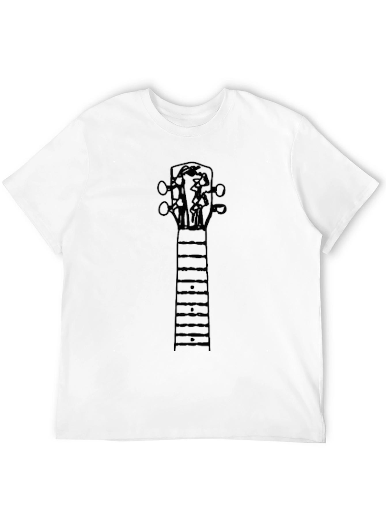Guitar Neck Graphic Tee - Black Cotton Blend