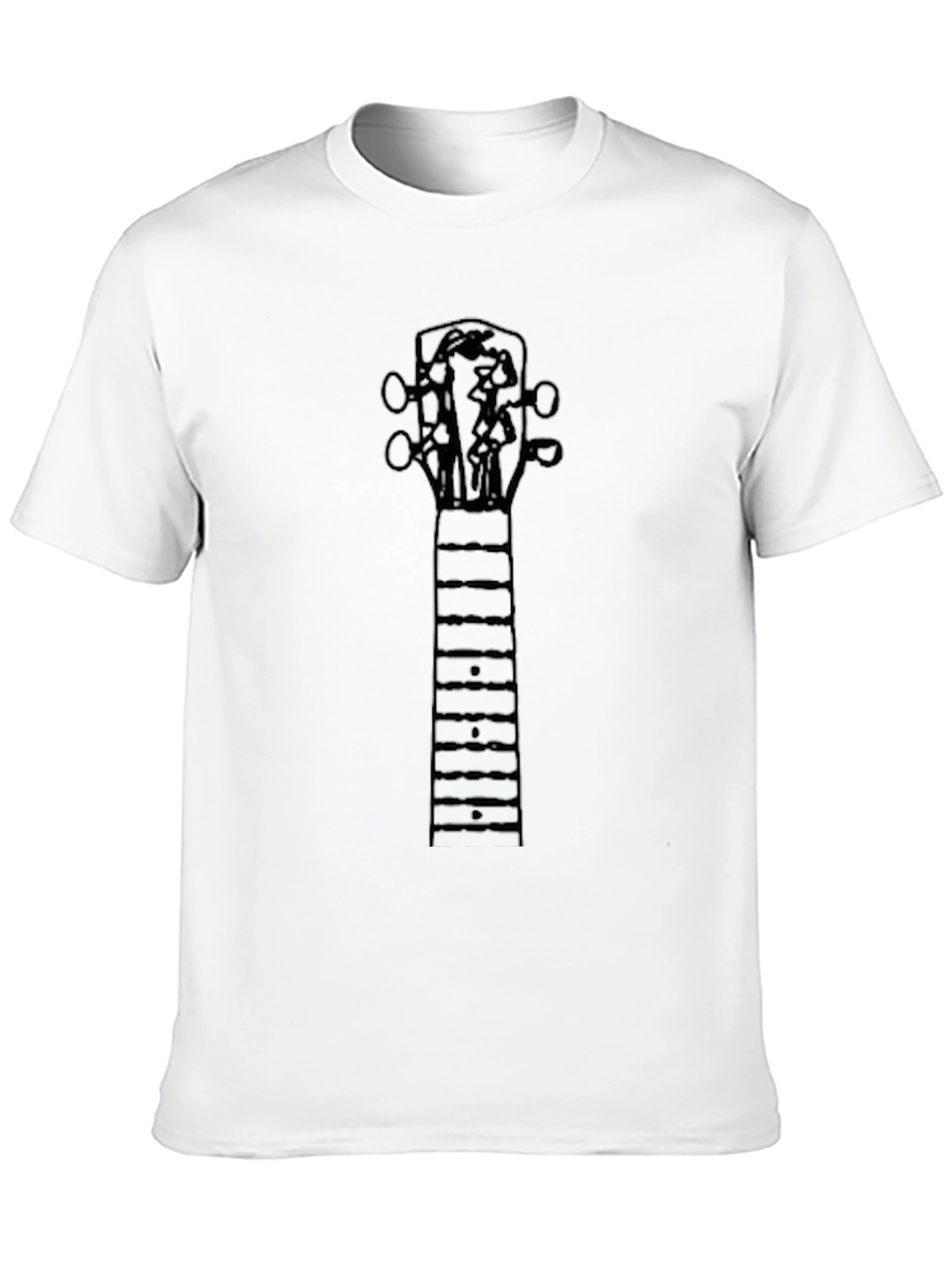Guitar Neck Graphic Tee - Black Cotton Blend