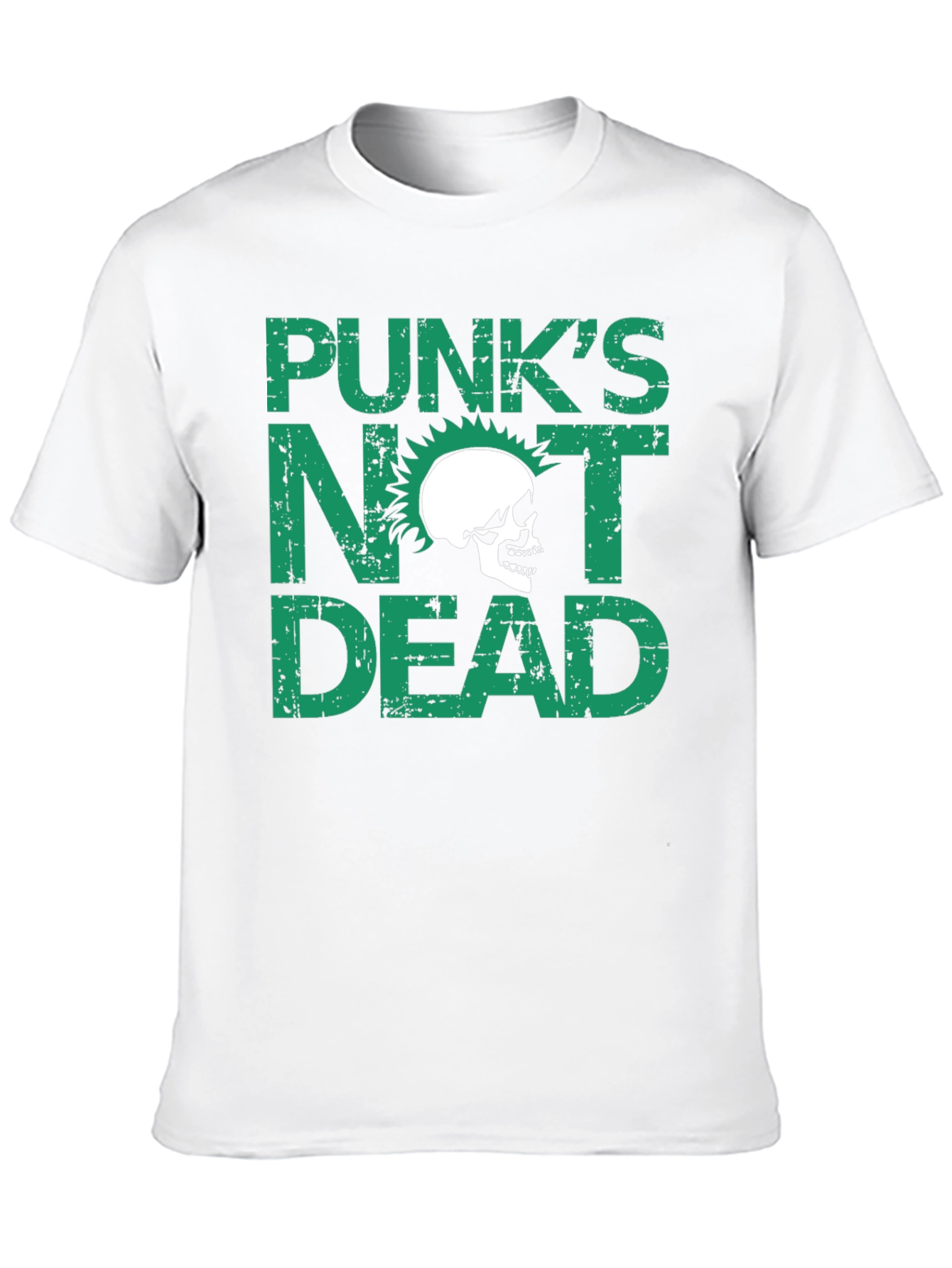 Punks Not Dead Skull Graphic Black T-Shirt