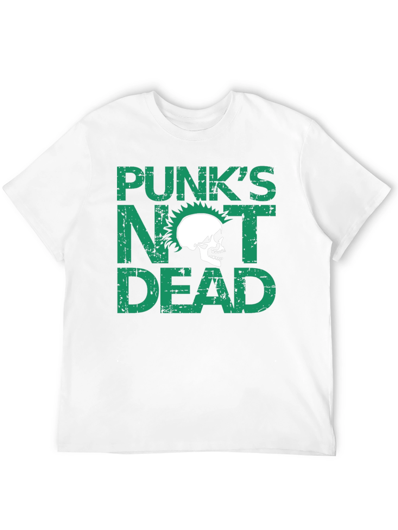 Punks Not Dead Skull Graphic Black T-Shirt