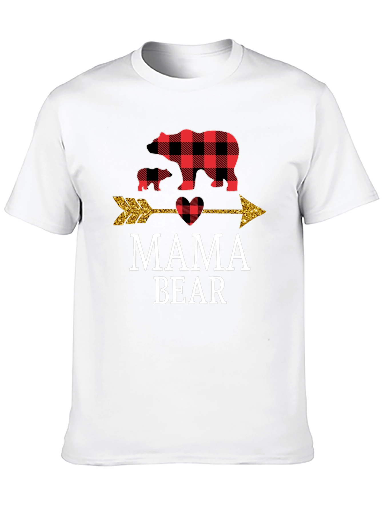 Mama Bear Buffalo Plaid Arrow Graphic Tee