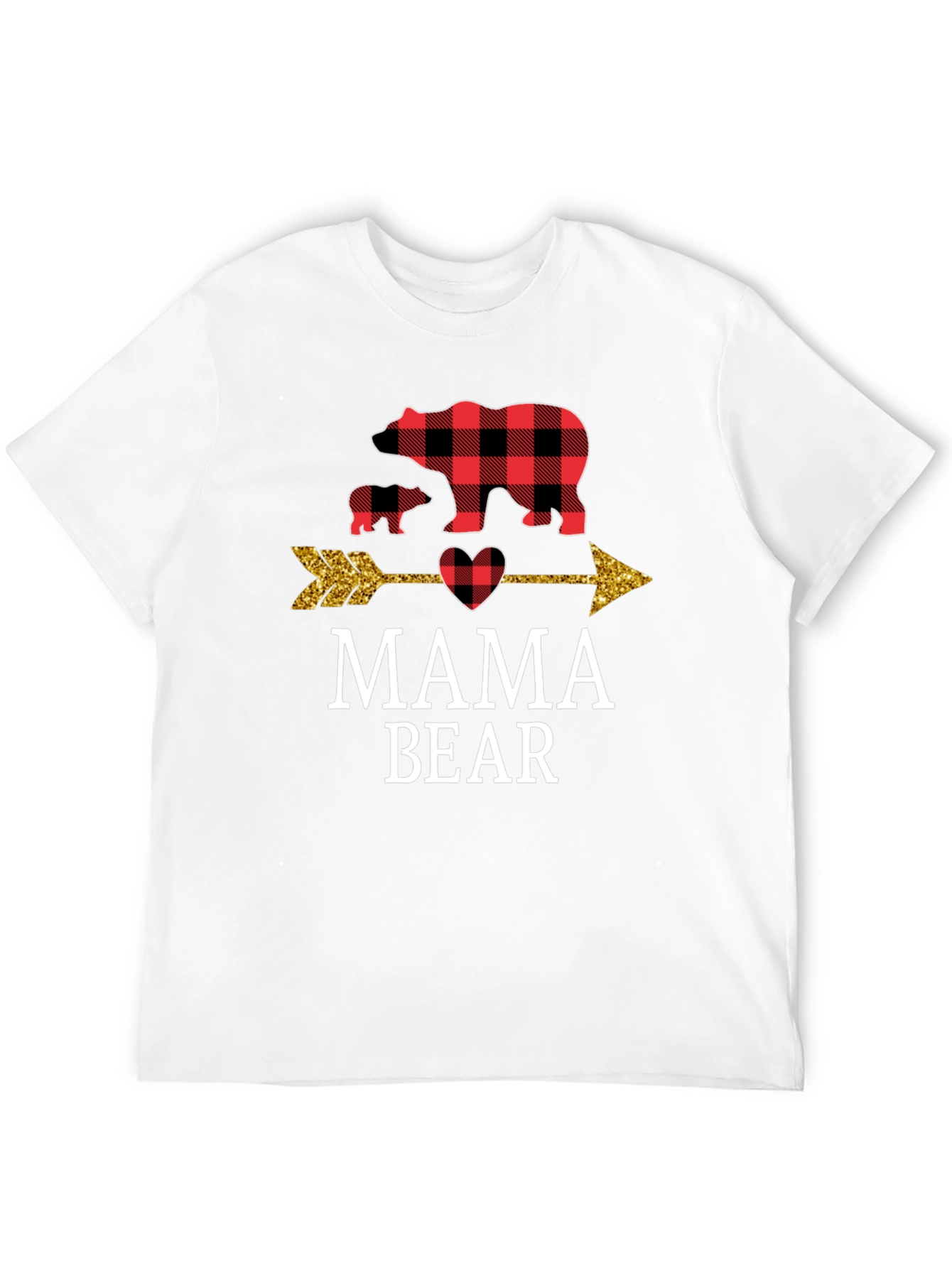 Mama Bear Buffalo Plaid Arrow Graphic Tee