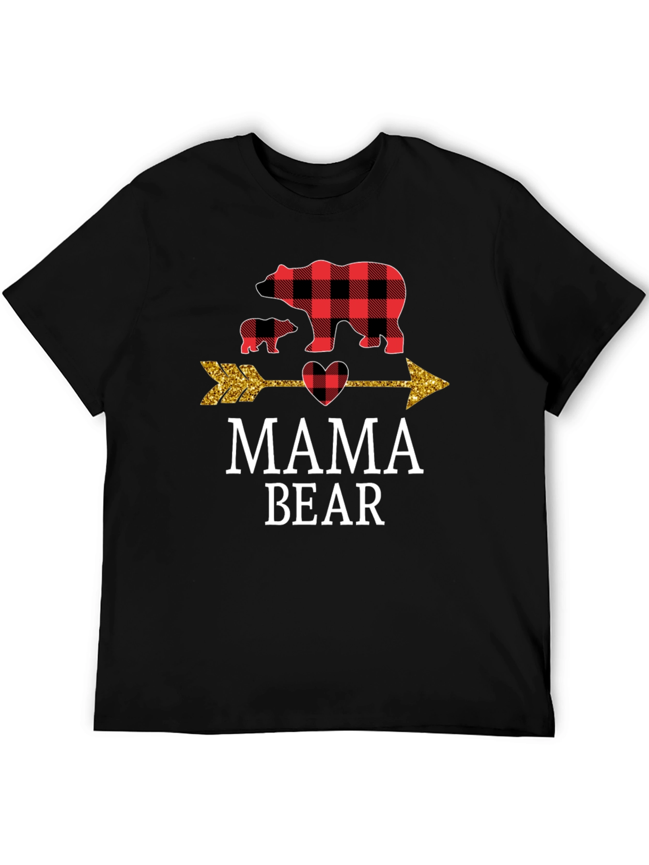 Mama Bear Buffalo Plaid Arrow Graphic Tee