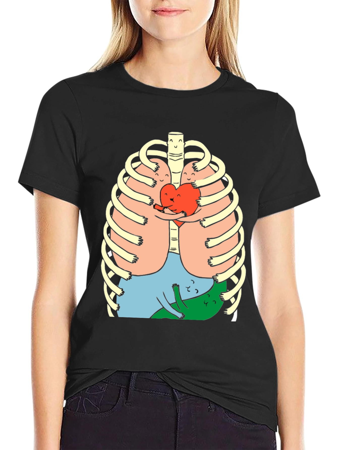 Anatomical Hug T-Shirt - Black