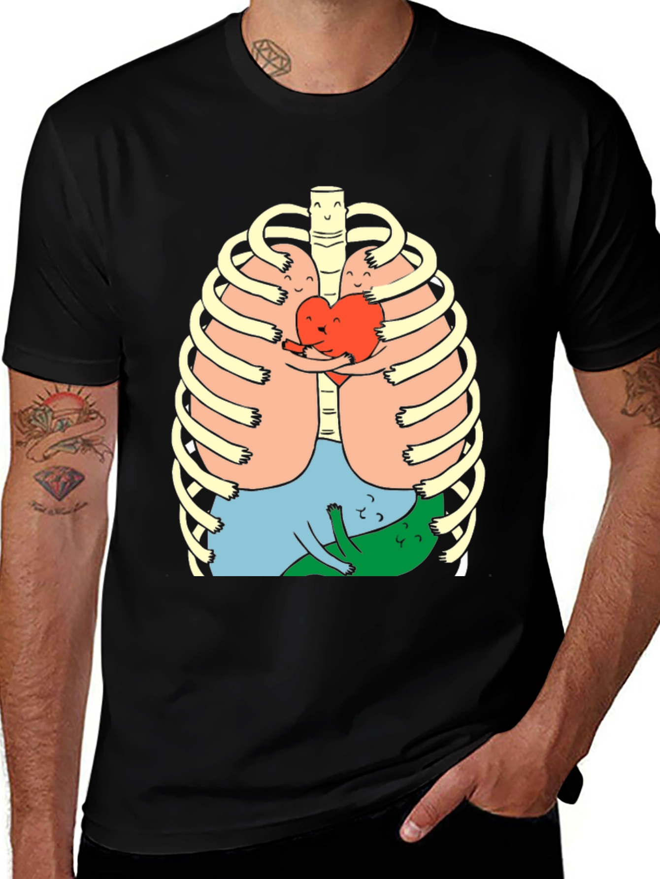 Anatomical Hug T-Shirt - Black