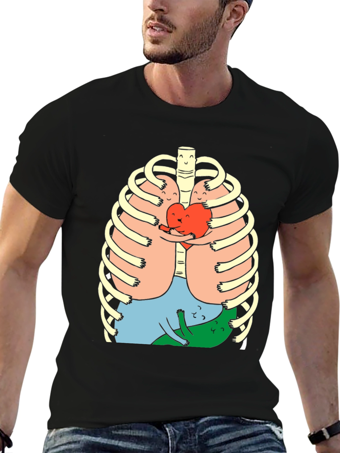 Anatomical Hug T-Shirt - Black