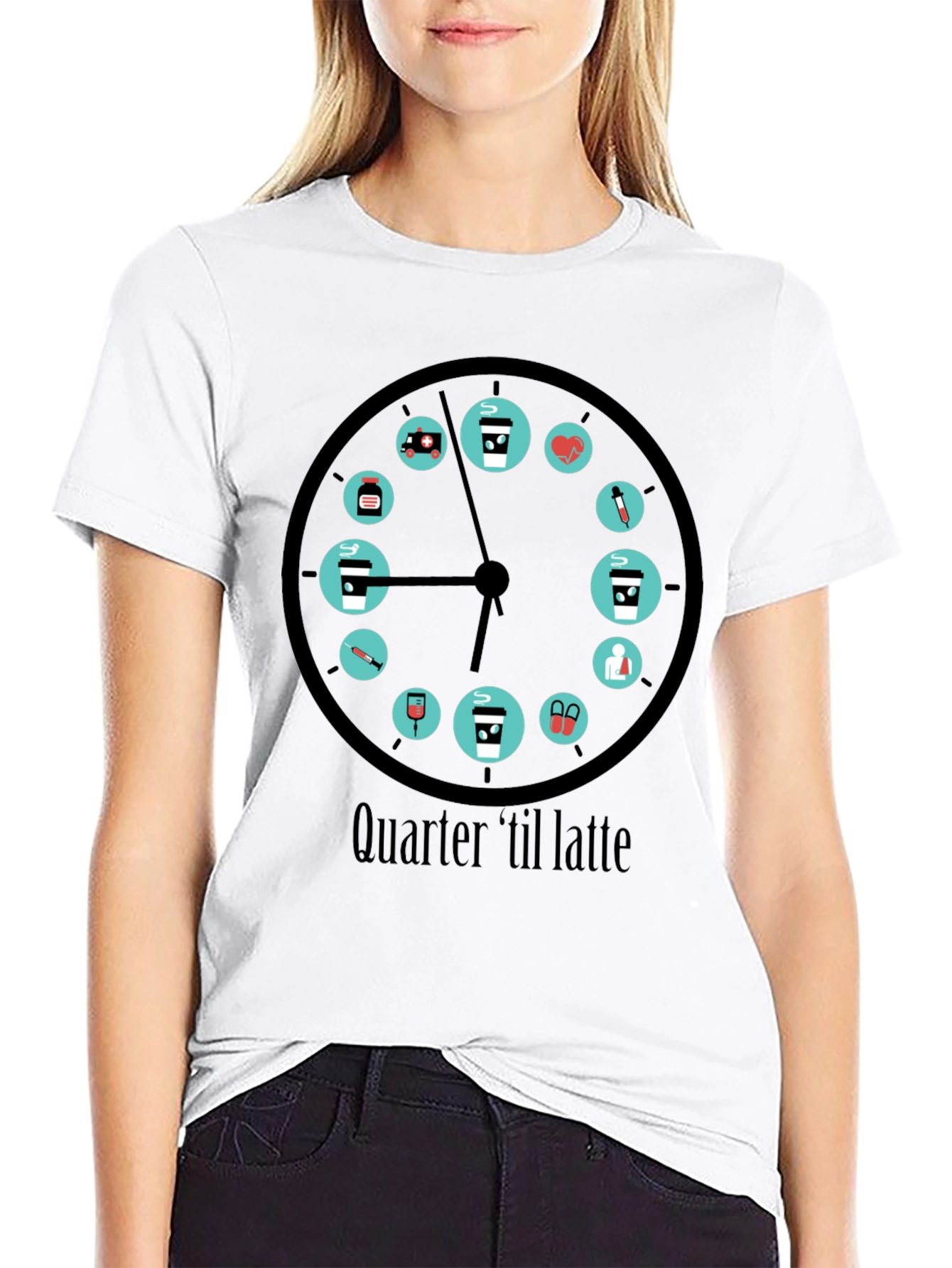 Quarter til Latte T-Shirt: Coffee OClock