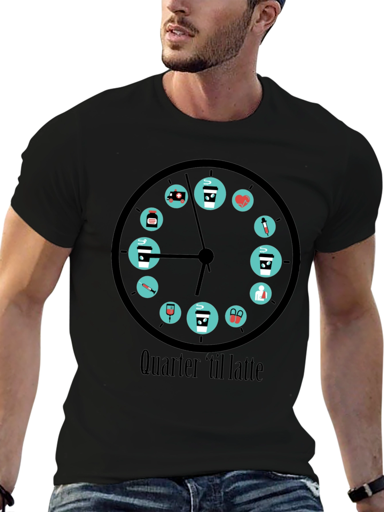 Quarter til Latte T-Shirt: Coffee OClock