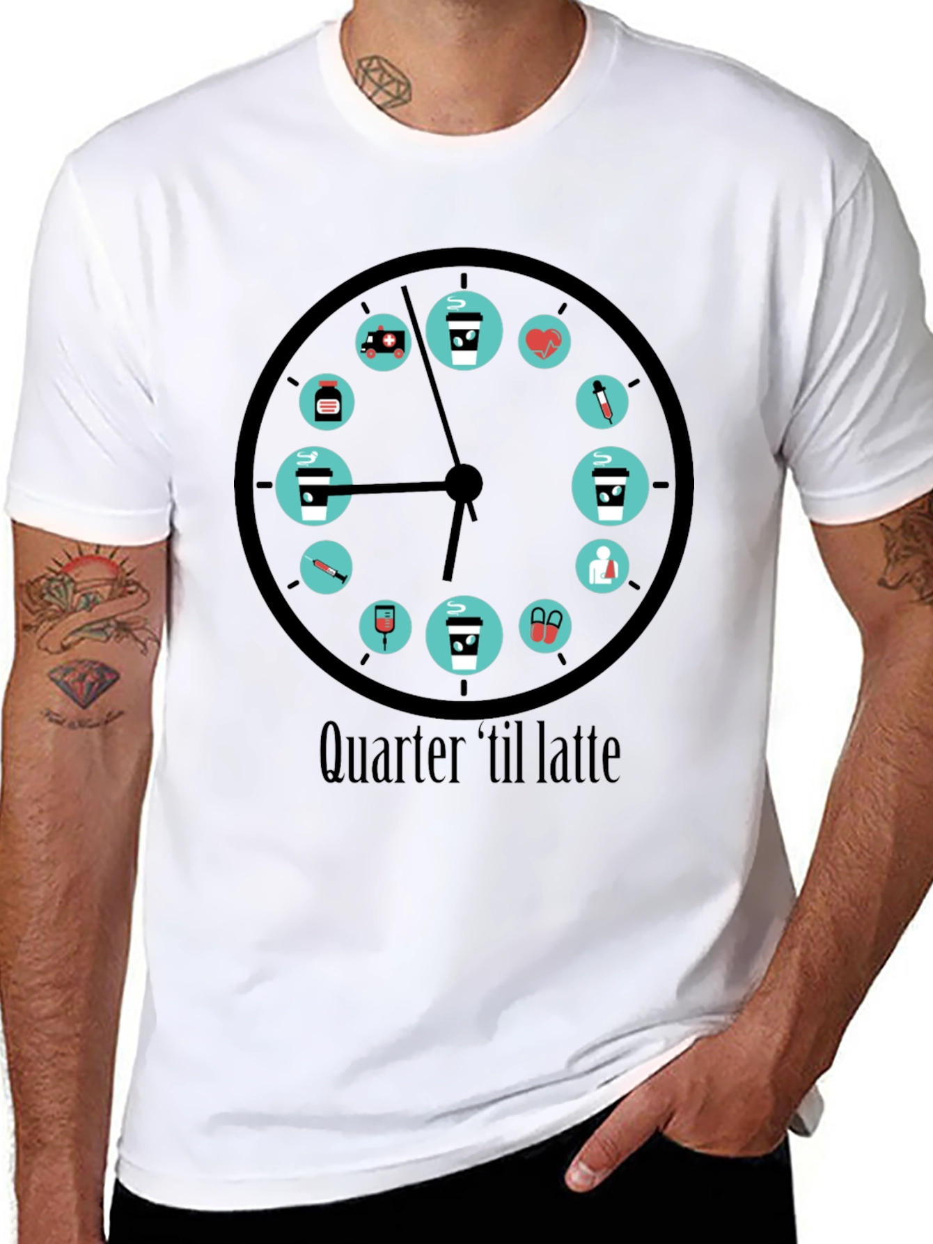 Quarter til Latte T-Shirt: Coffee OClock