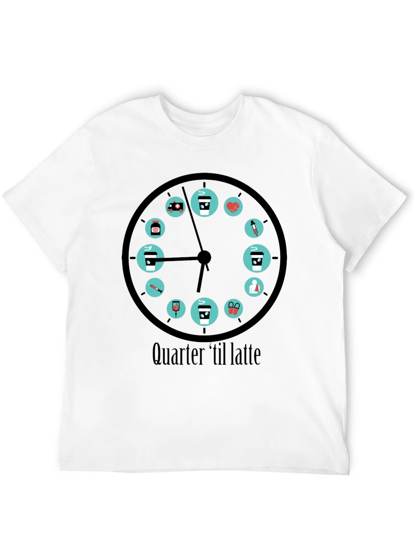Quarter til Latte T-Shirt: Coffee OClock