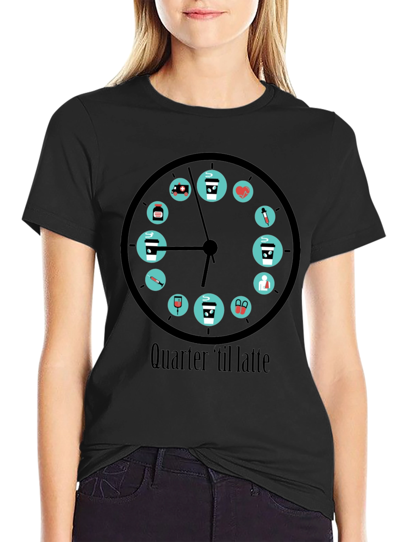 Quarter til Latte T-Shirt: Coffee OClock