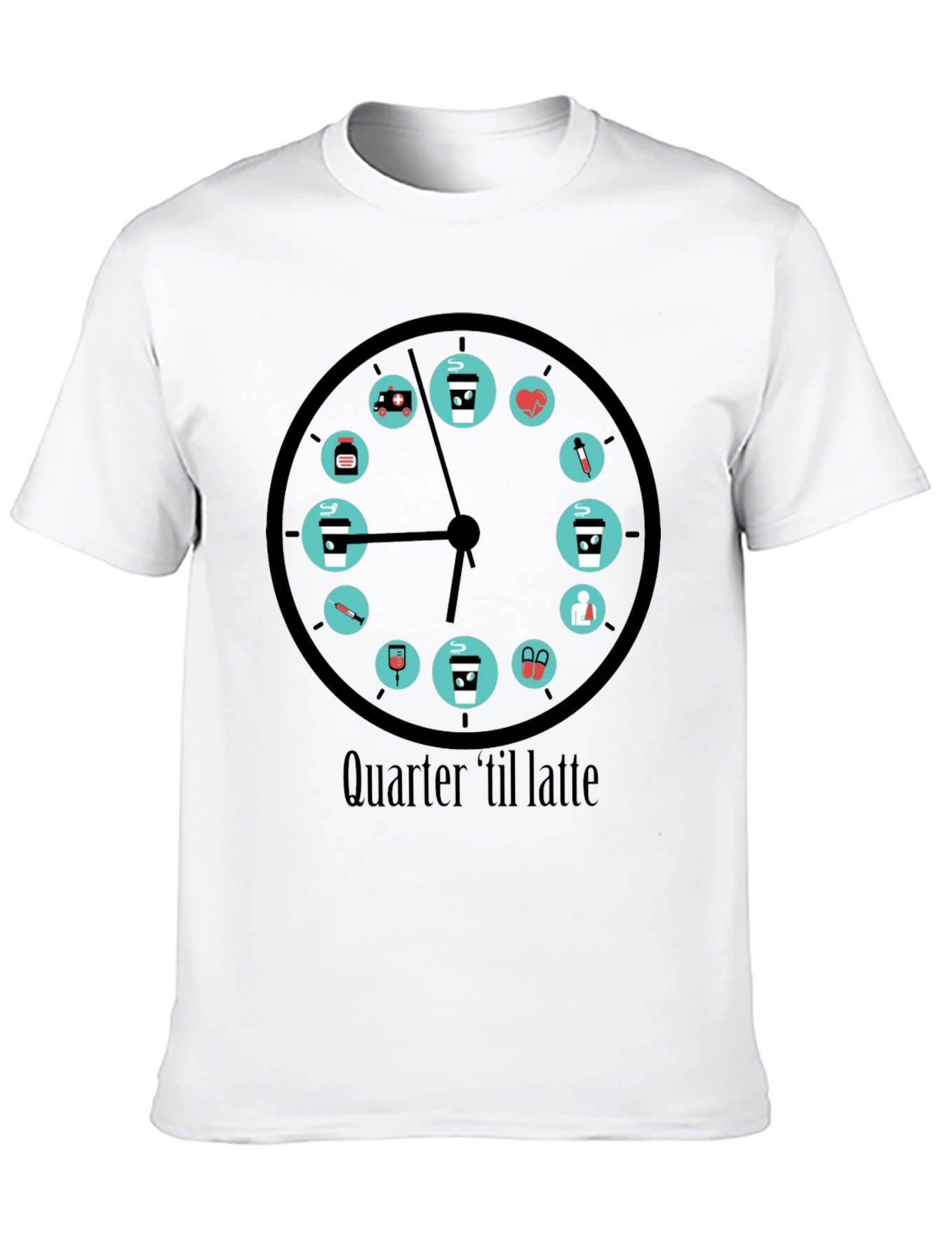 Quarter til Latte T-Shirt: Coffee OClock
