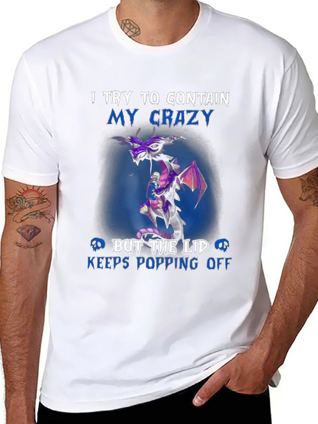 Crazy Dragon Graphic T-Shirt