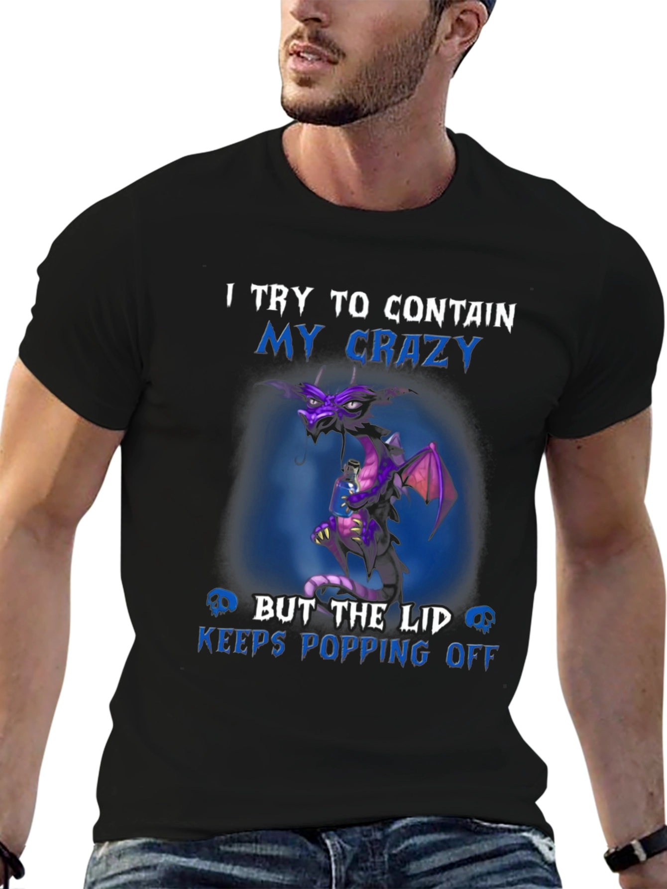 Crazy Dragon Graphic T-Shirt