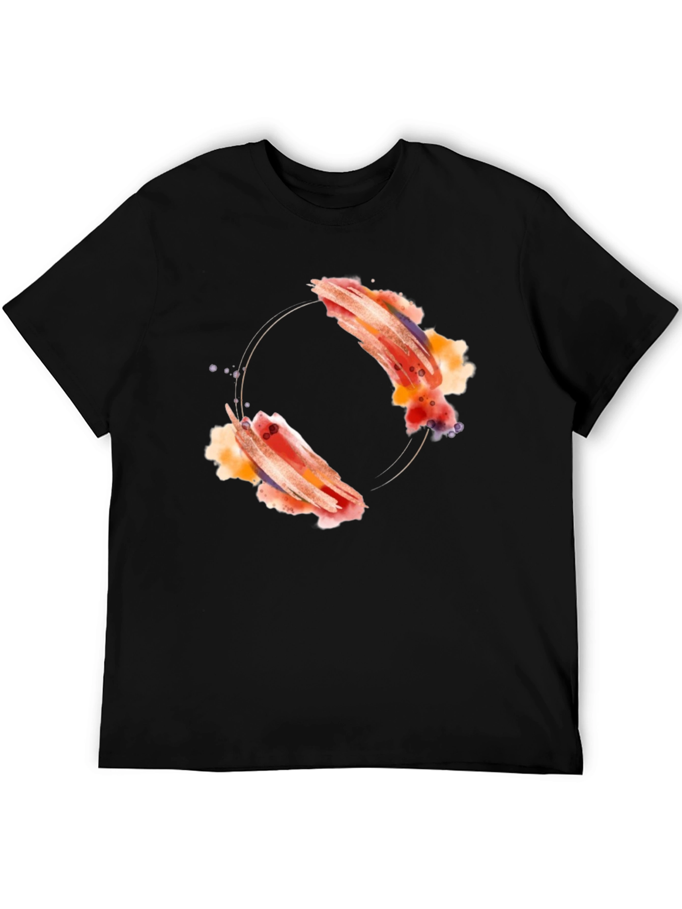 Abstract Artistic Design Black T-Shirt