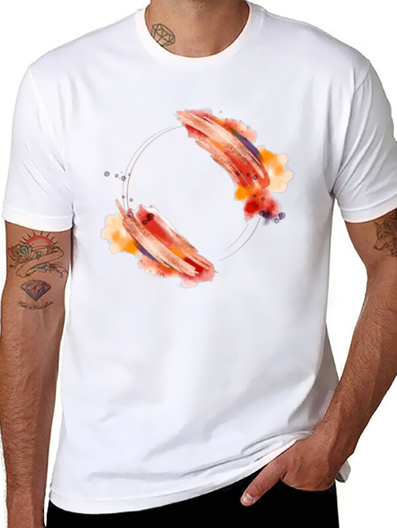 Abstract Artistic Design Black T-Shirt