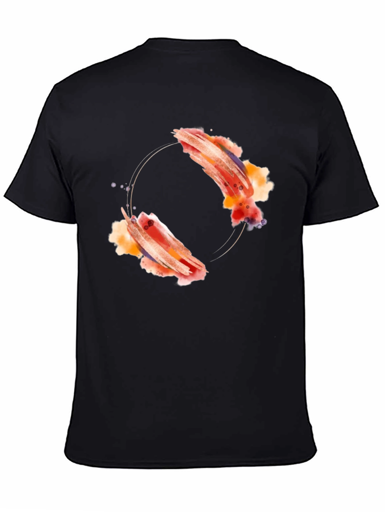 Abstract Artistic Design Black T-Shirt