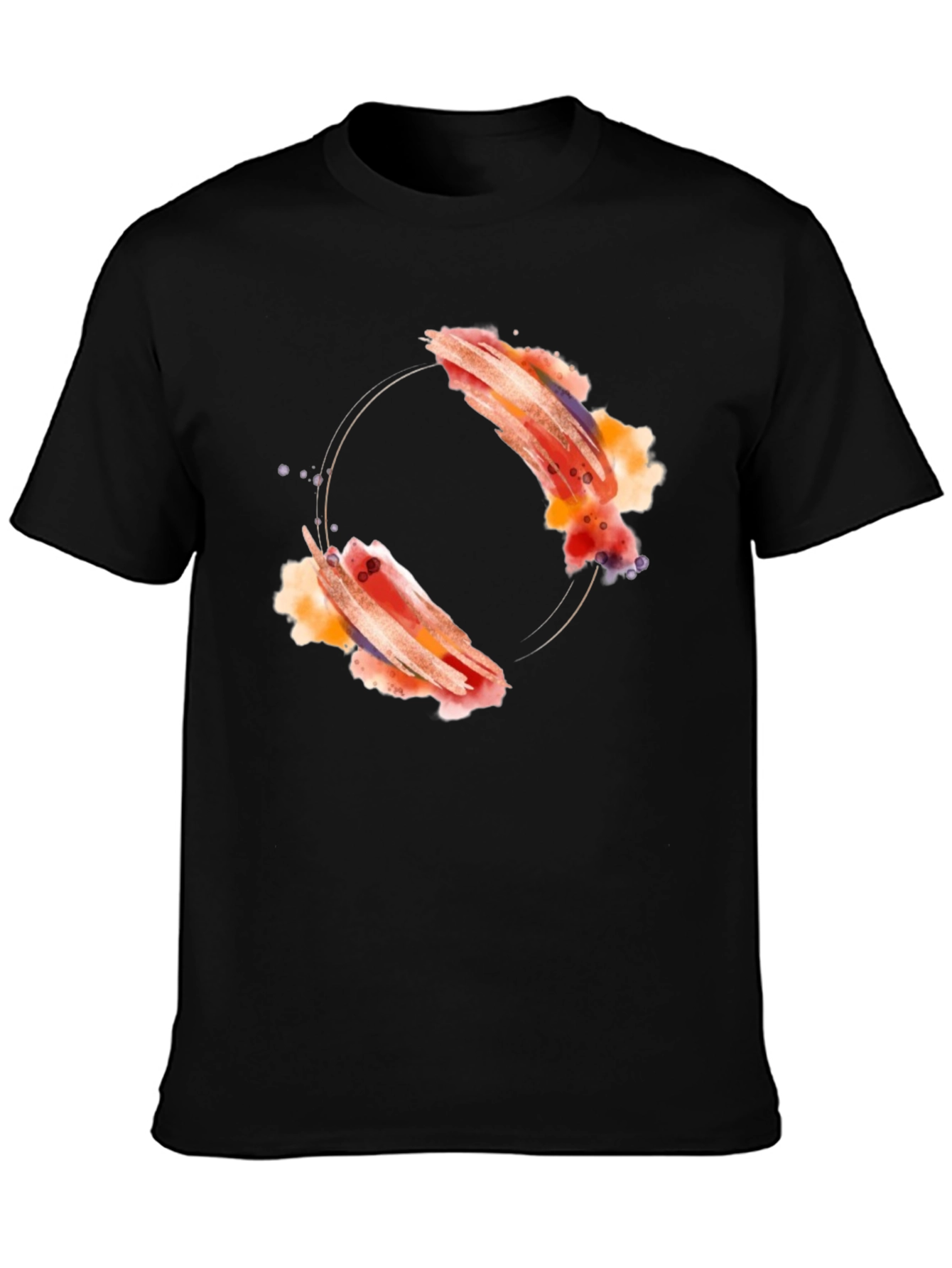 Abstract Artistic Design Black T-Shirt