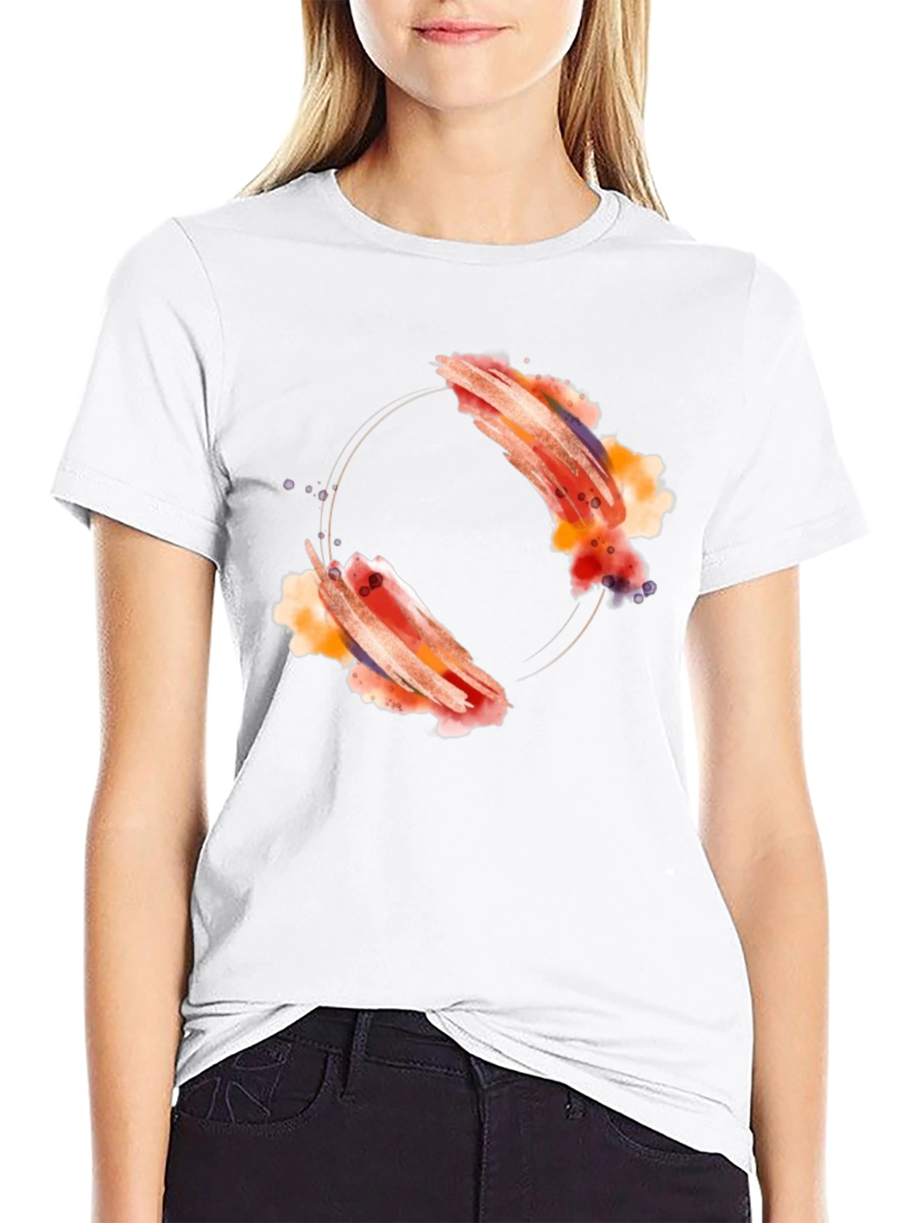 Abstract Artistic Design Black T-Shirt